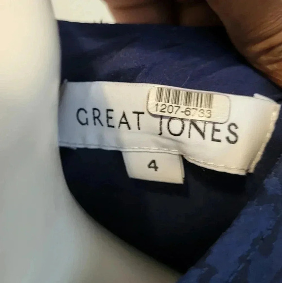 Great Jones Navy Blue Jacquard Leopard Printed Ruffle Bell Sleeves Midi Dress(4) - Picture 9 of 10